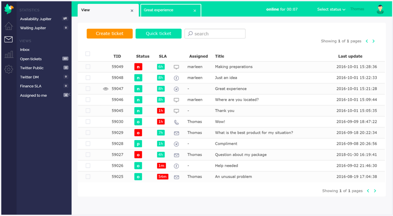 Interface of Omnidesk ticketing system showing customizable fields, brand colors, and workflow automation settings.