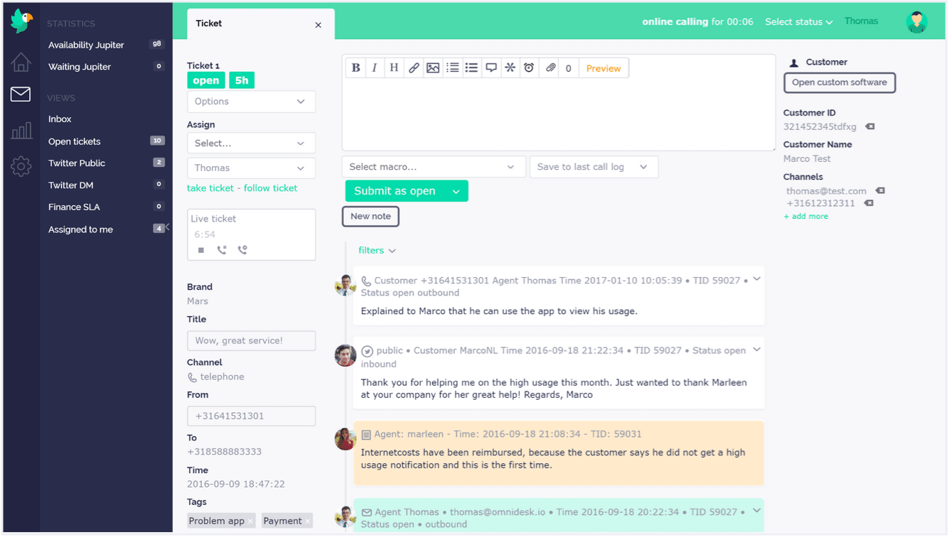 The Omnidesk live panel.