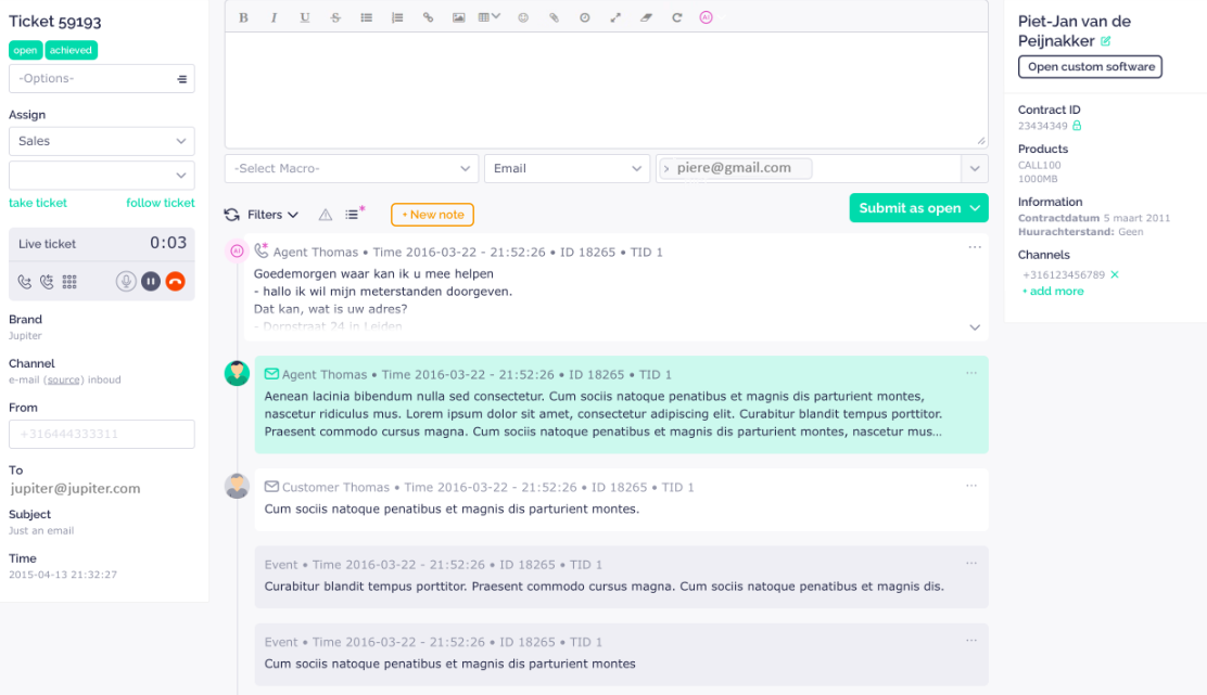 The Omnidesk transcriber in action.